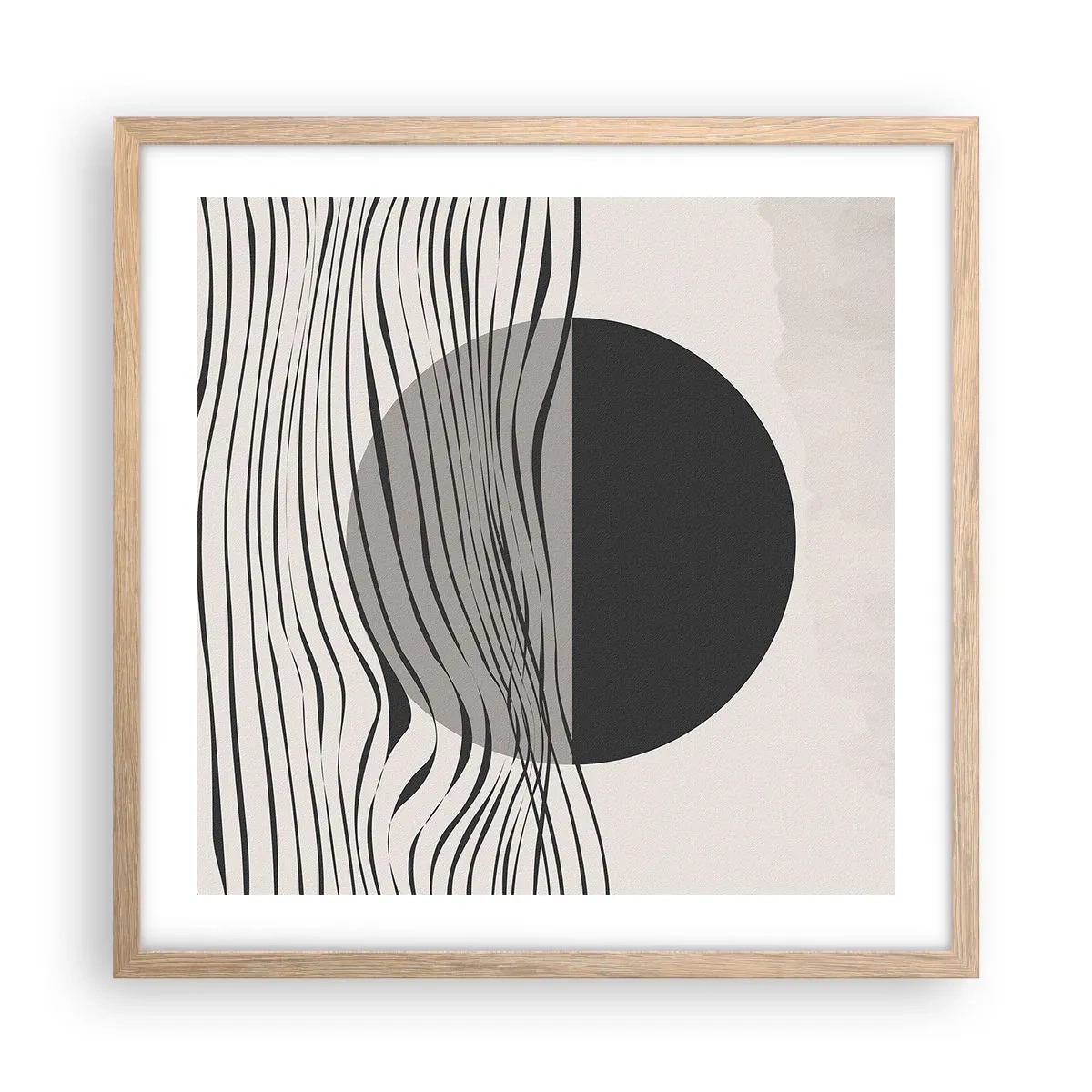 Een poster in een licht eiken lijst - Halve compositie - 50x50 cm