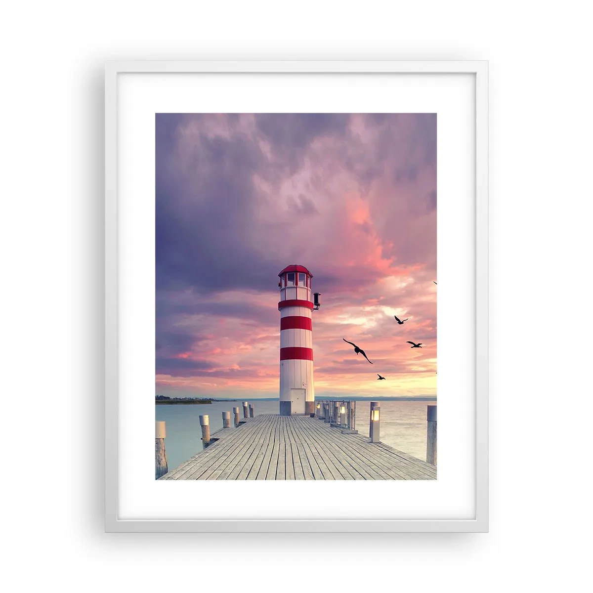 Poster in een witte lijst - Het is tijd naar de haven te gaan - 40x50 cm