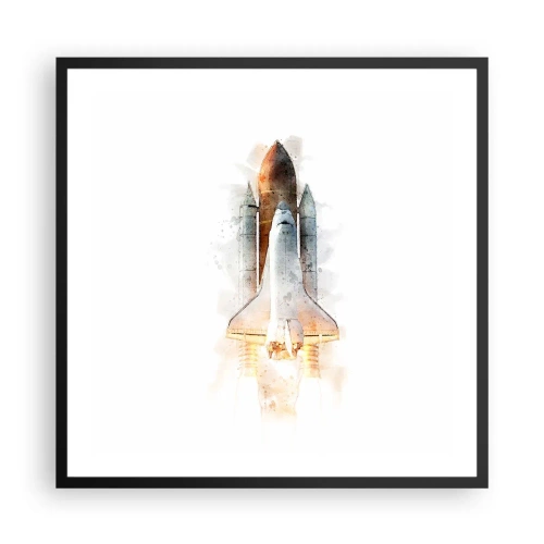 Poster in een zwarte lijst - Ontdekkingsreizigers, aan de slag - 60x60 cm