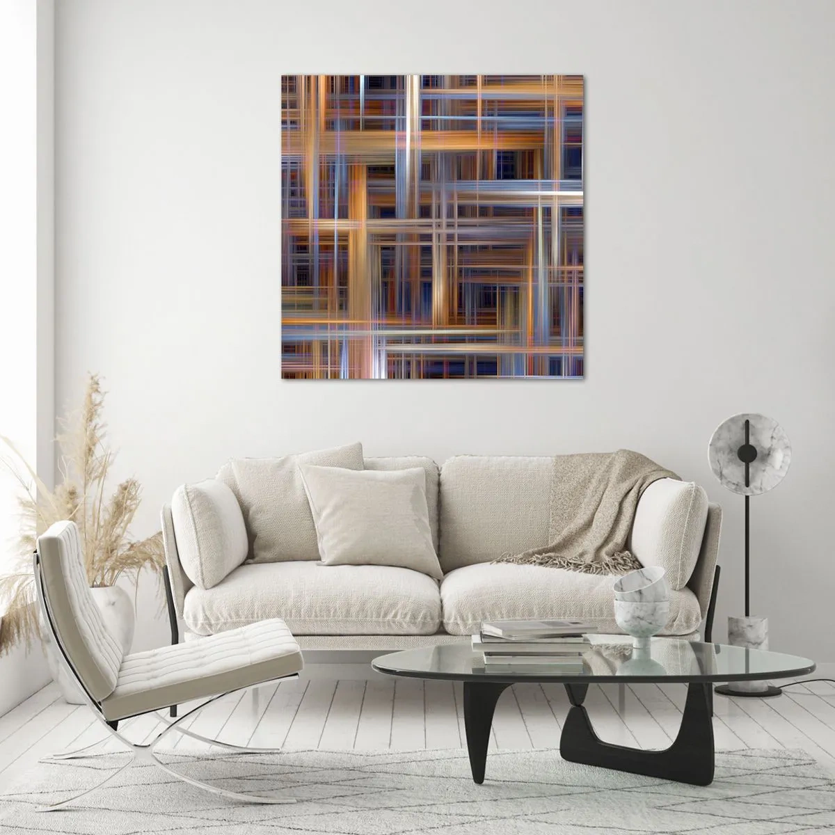 Schilderen op glas - Geweven van licht - 70x70 cm