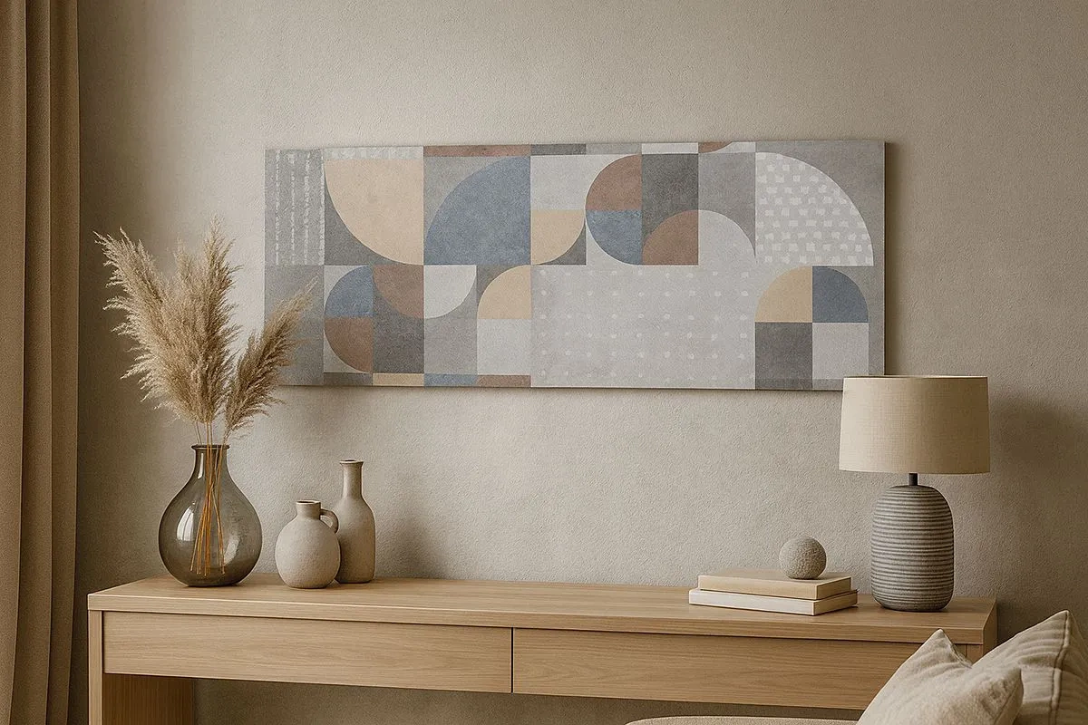 Schilderen op canvas - Keramische fantasie - 100x40 cm