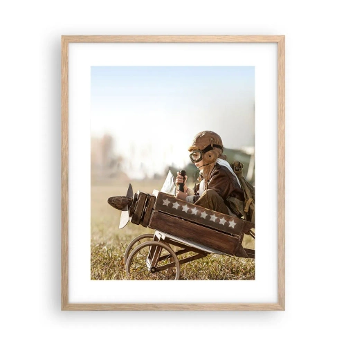 Een poster in een licht eiken lijst - Begin naar een droom - 40x50 cm