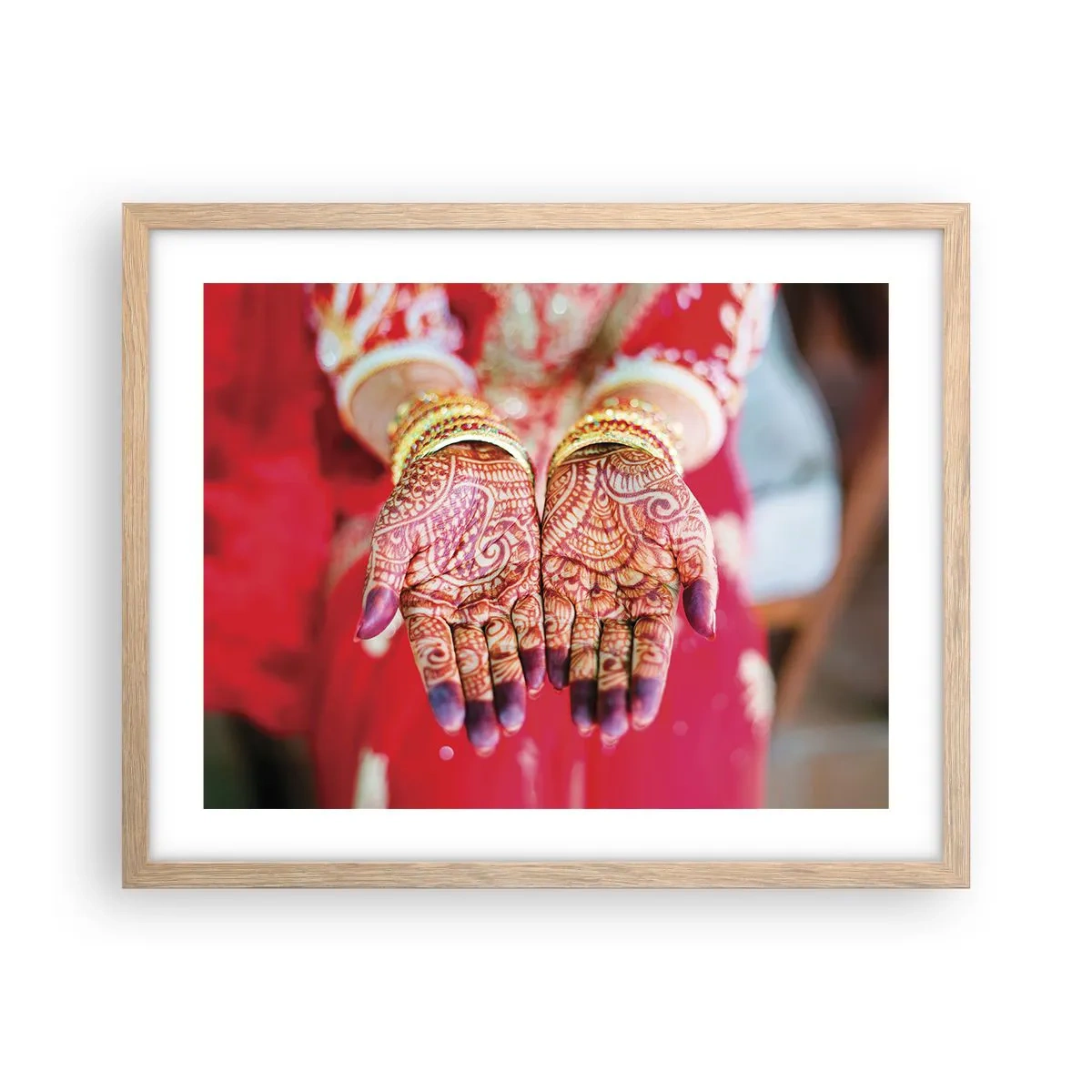 Een poster in een licht eiken lijst - Klaar om je geluk te vangen? - 50x40 cm