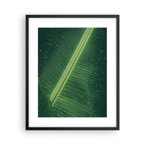 Poster in een zwarte lijst - De structuur van groen - 40x50 cm