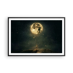 Poster in een zwarte lijst - Iemand die de maan heeft gestolen - 91x61 cm