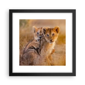 Poster in een zwarte lijst - Niet storen! We hebben plezier - 30x30 cm