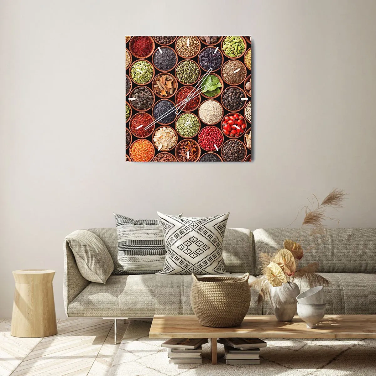 Wandklok - Klok - Alle smaken van de wereld - 30x30 cm