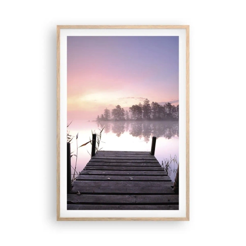 Een poster in een licht eiken lijst - Van de lila mist... - 61x91 cm