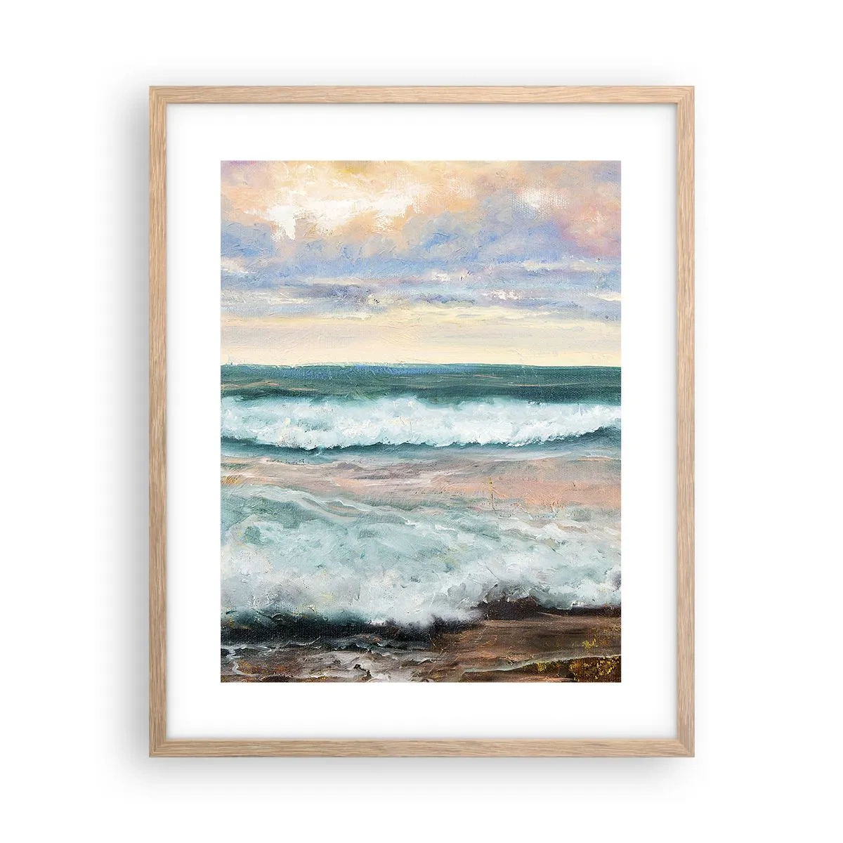 Een poster in een licht eiken lijst - Hier maak je je ziel glad - 40x50 cm