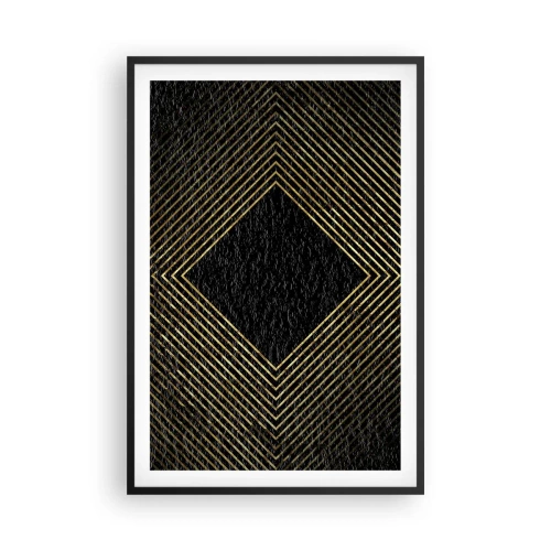 Poster in een zwarte lijst - Geometrie in glamoureuze stijl - 61x91 cm