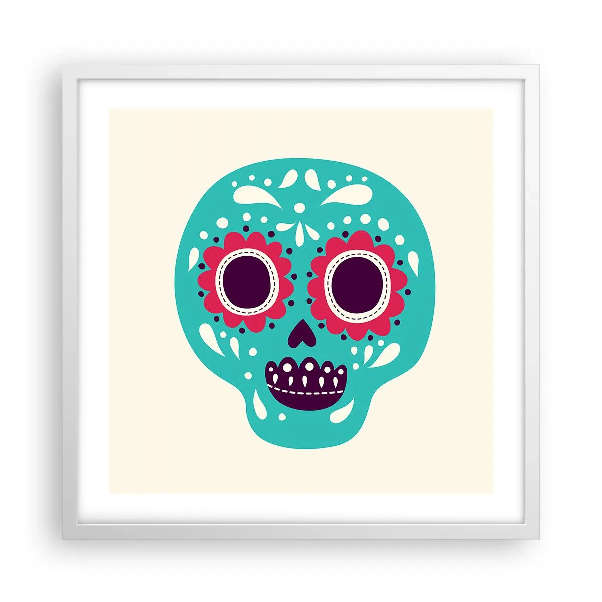 Poster in een witte lijst - Leven – plezier tot de dood - 50x50 cm