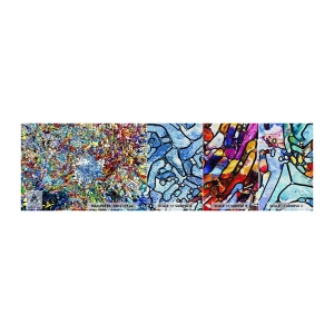 Fotobehang Monster Premium Canvas - Glas in lood druppel - Abstractie, Deel, Grafisch - 100x30 cm