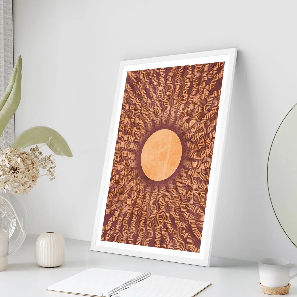 Poster in een witte lijst - Zon icoon - 30x40 cm