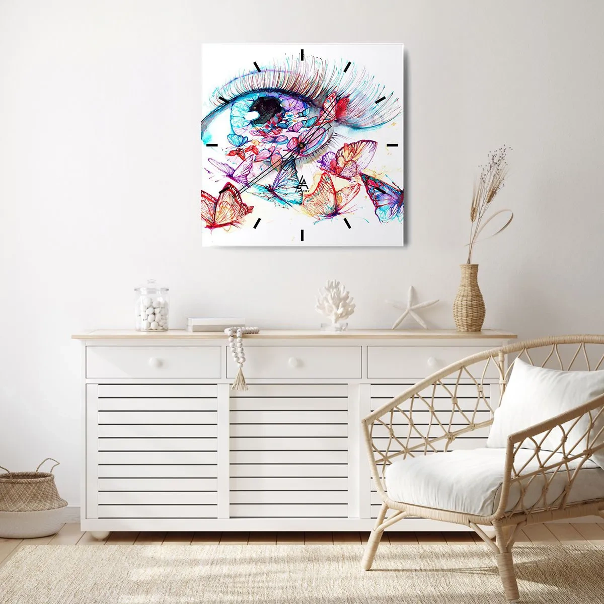 Wandklok - Klok - Sprookjesachtige ogen charme - 40x40 cm