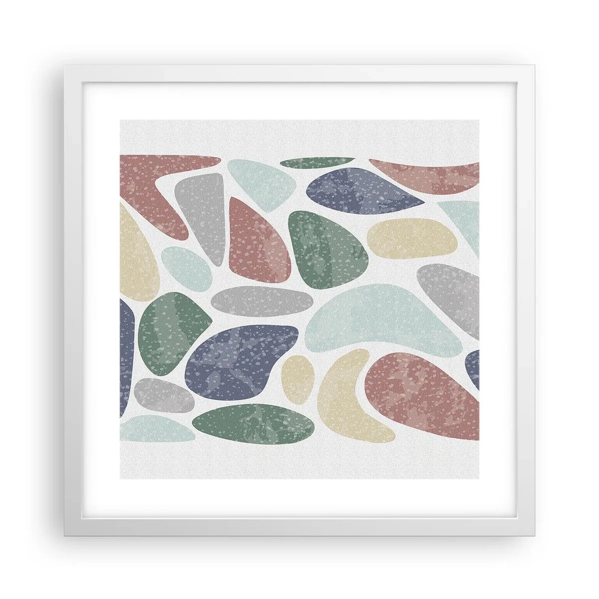 Poster in een witte lijst - Een mozaïek van poederkleuren - 40x40 cm
