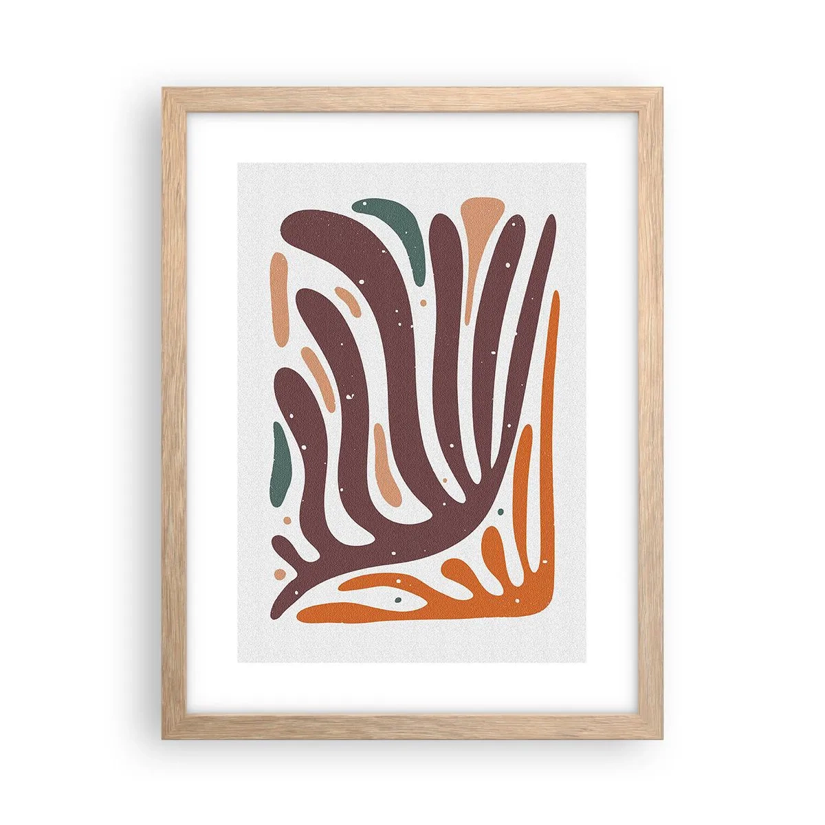 Een poster in een licht eiken lijst - Stralende organische compositie - 30x40 cm