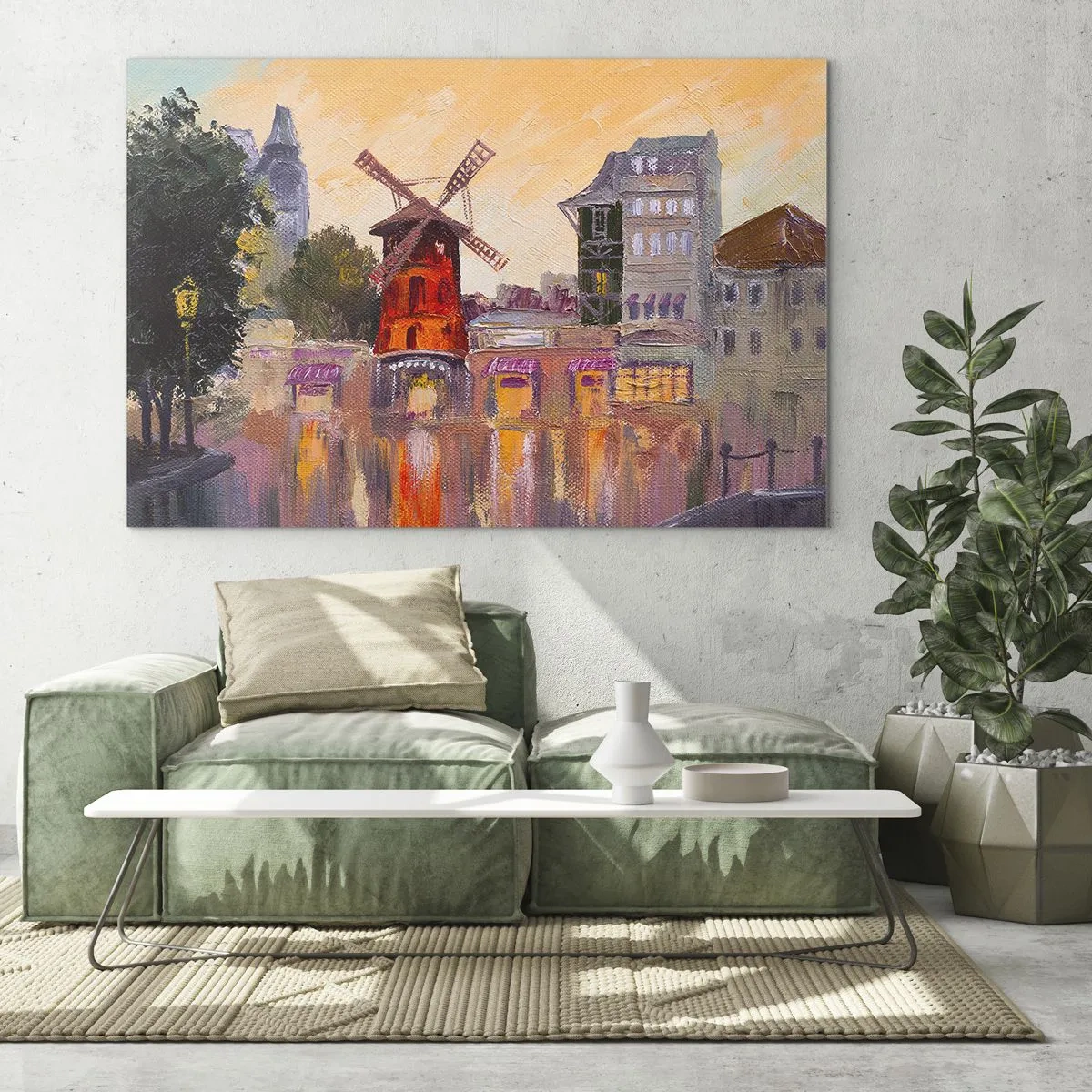 Schilderen op glas - Parijse iconen – Moulin Rouge - 120x80 cm