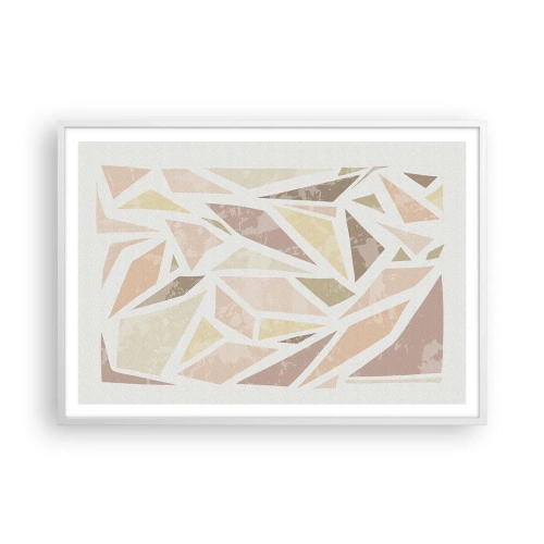 Poster in een witte lijst - Gebrandschilderd glas compositie - 100x70 cm