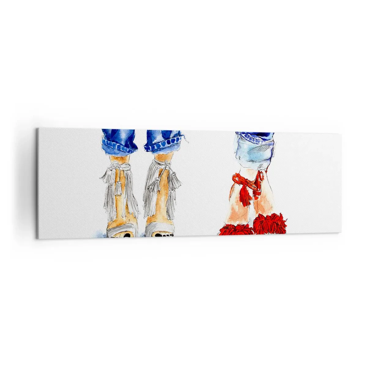 Schilderen op canvas - Misschien gaan we wandelen? - 160x50 cm