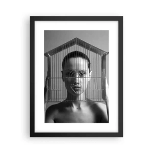 Poster in een zwarte lijst - Een ietwat surrealistisch portret - 30x40 cm
