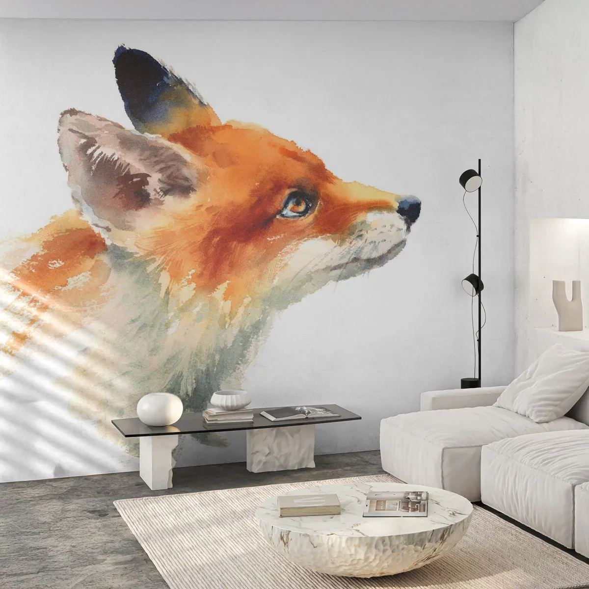 Zelfklevend Fotobehang Deluxe Sticker - Je kunt nooit voorzichtig genoeg zijn - Dieren, Vos, Abstractie - 250x175 cm
