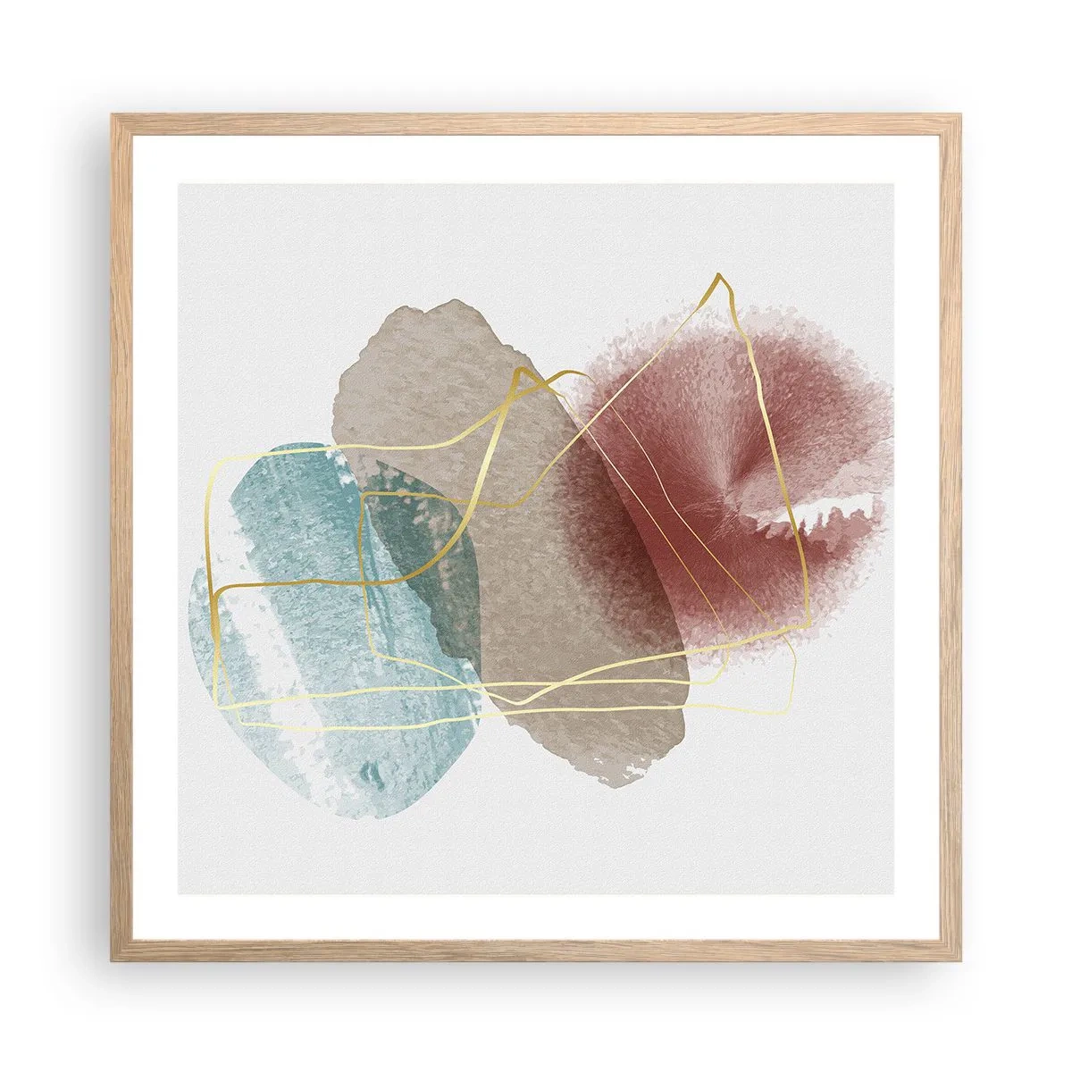 Een poster in een licht eiken lijst - Koralen van de ruimte - 60x60 cm