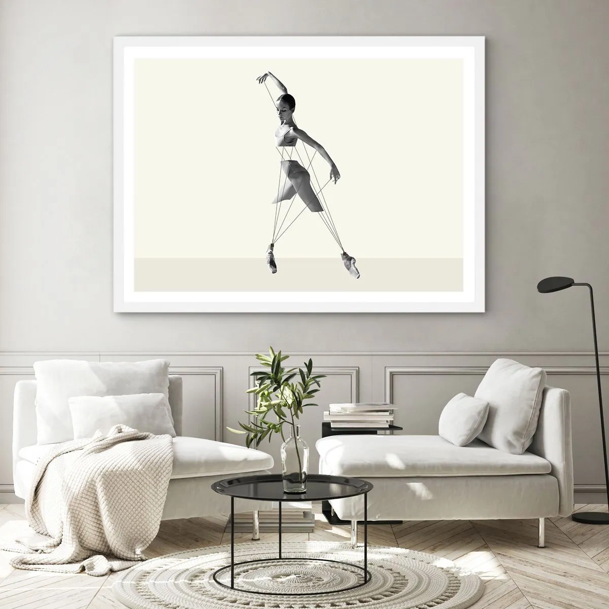 Poster in een witte lijst - In het theater van de wereld - 100x70 cm