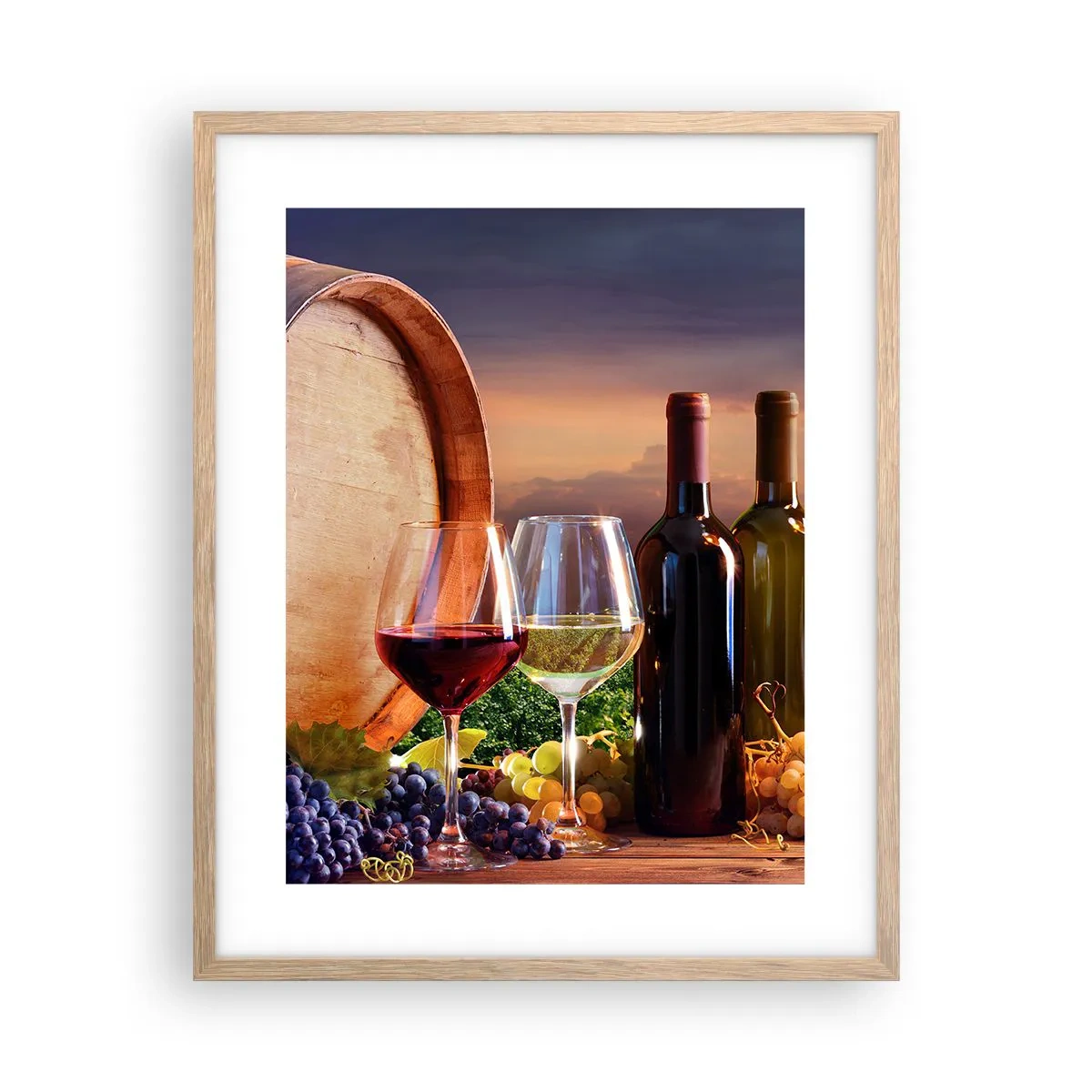 Een poster in een licht eiken lijst - Het leven smaakt hier - 40x50 cm