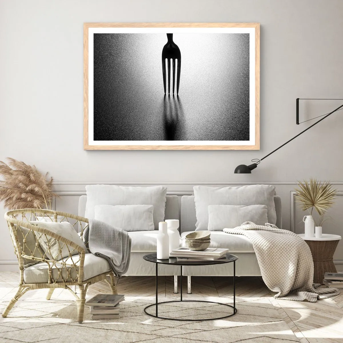Een poster in een licht eiken lijst - Licht en schaduw - 70x50 cm