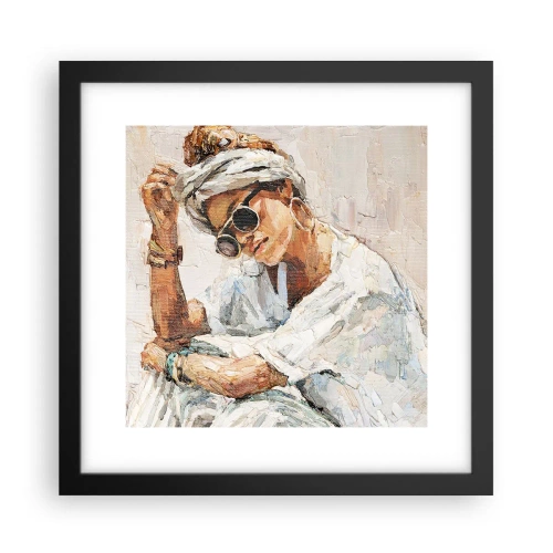Poster in een zwarte lijst - Portret in de volle zon - 30x30 cm