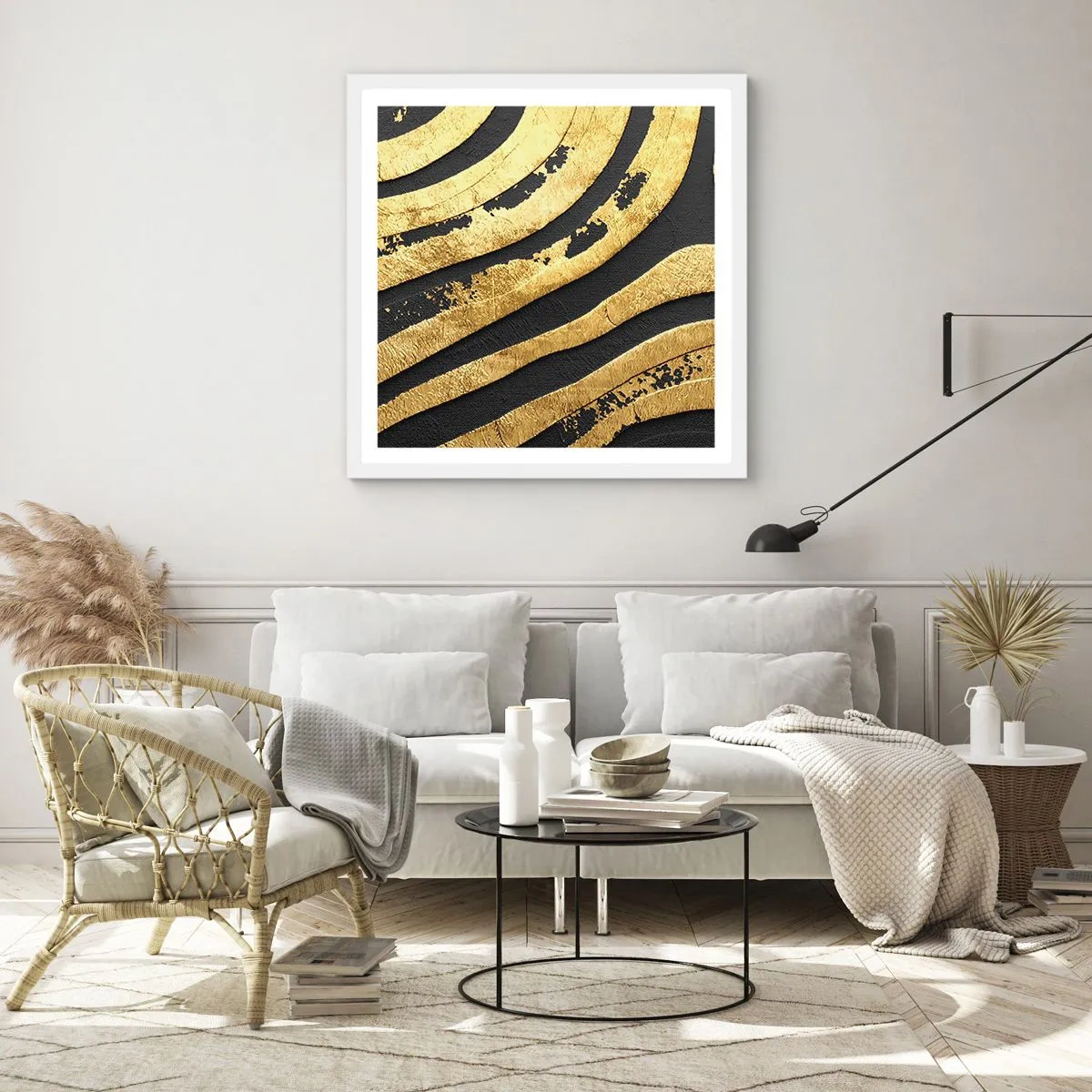 Poster in een witte lijst - Alles vloeit - 30x30 cm