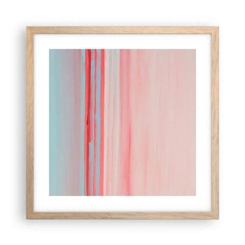 Een poster in een licht eiken lijst - Abstractie bij dageraad - 40x40 cm