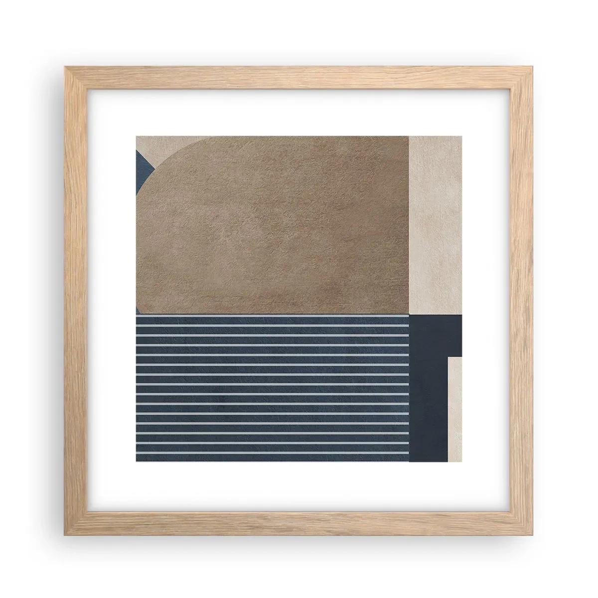 Een poster in een licht eiken lijst - Een compositie van eenvoud en rondheid - 30x30 cm