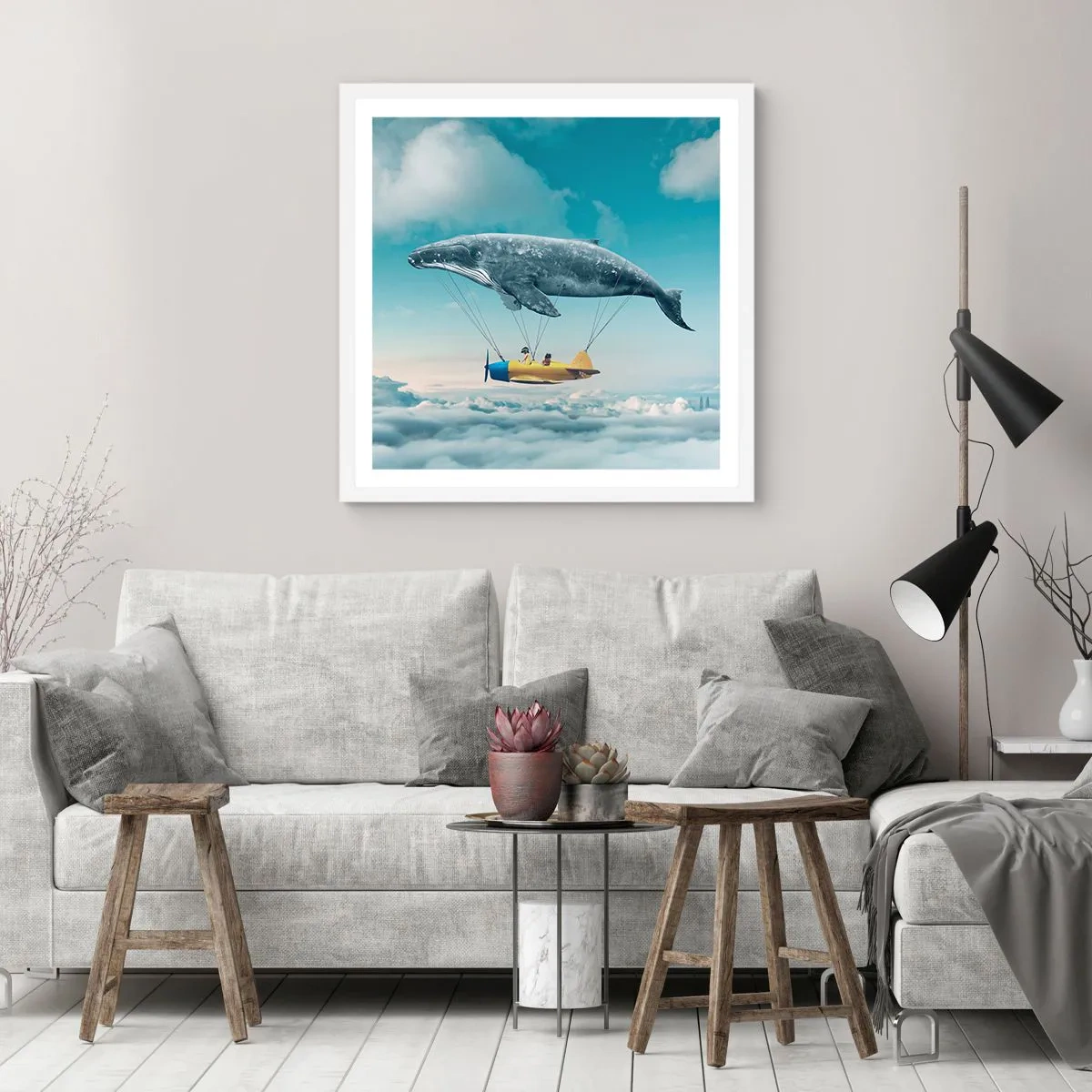 Poster in een witte lijst - Waarom niet? - 60x60 cm