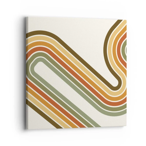 Schilderen op canvas - Zigzag naar het doel - 40x40 cm