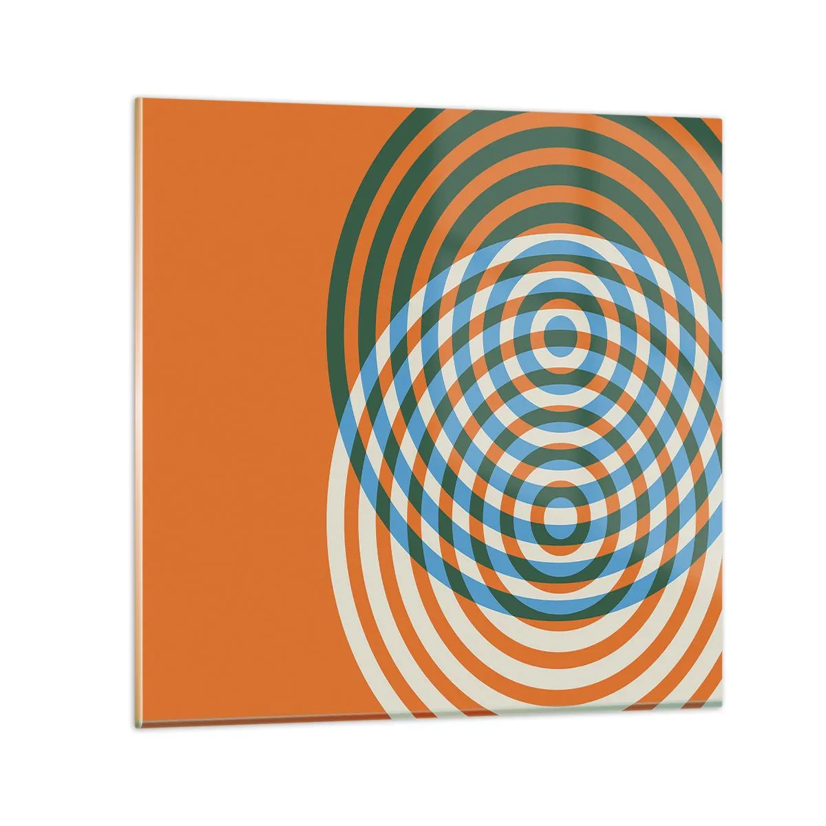 Schilderen op glas - Abstracte circulaire variatie - 60x60 cm