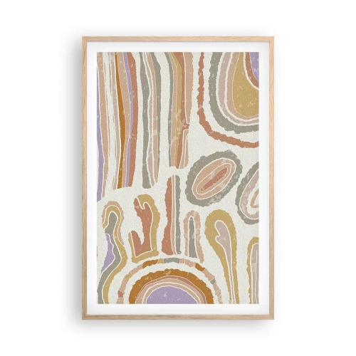 Een poster in een licht eiken lijst - Kleurrijke doorsneden - 61x91 cm