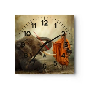 Wandklok - Klok - Ontmoeting tijdens een reis - 40x40 cm