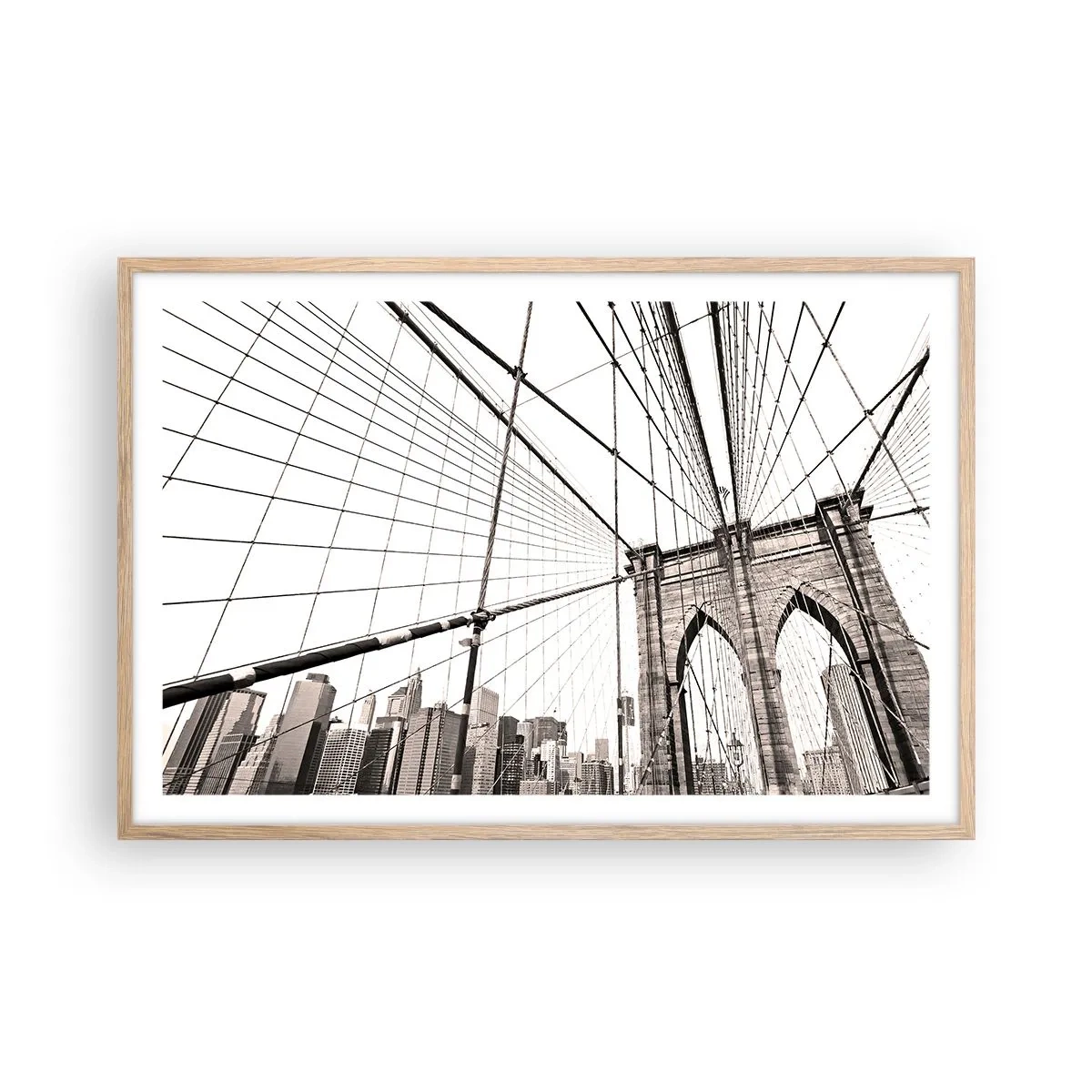 Een poster in een licht eiken lijst - Kathedraal van New York - 91x61 cm