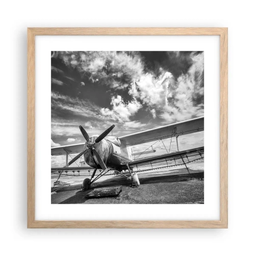 Een poster in een licht eiken lijst - Ik kan niet wachten! - 40x40 cm