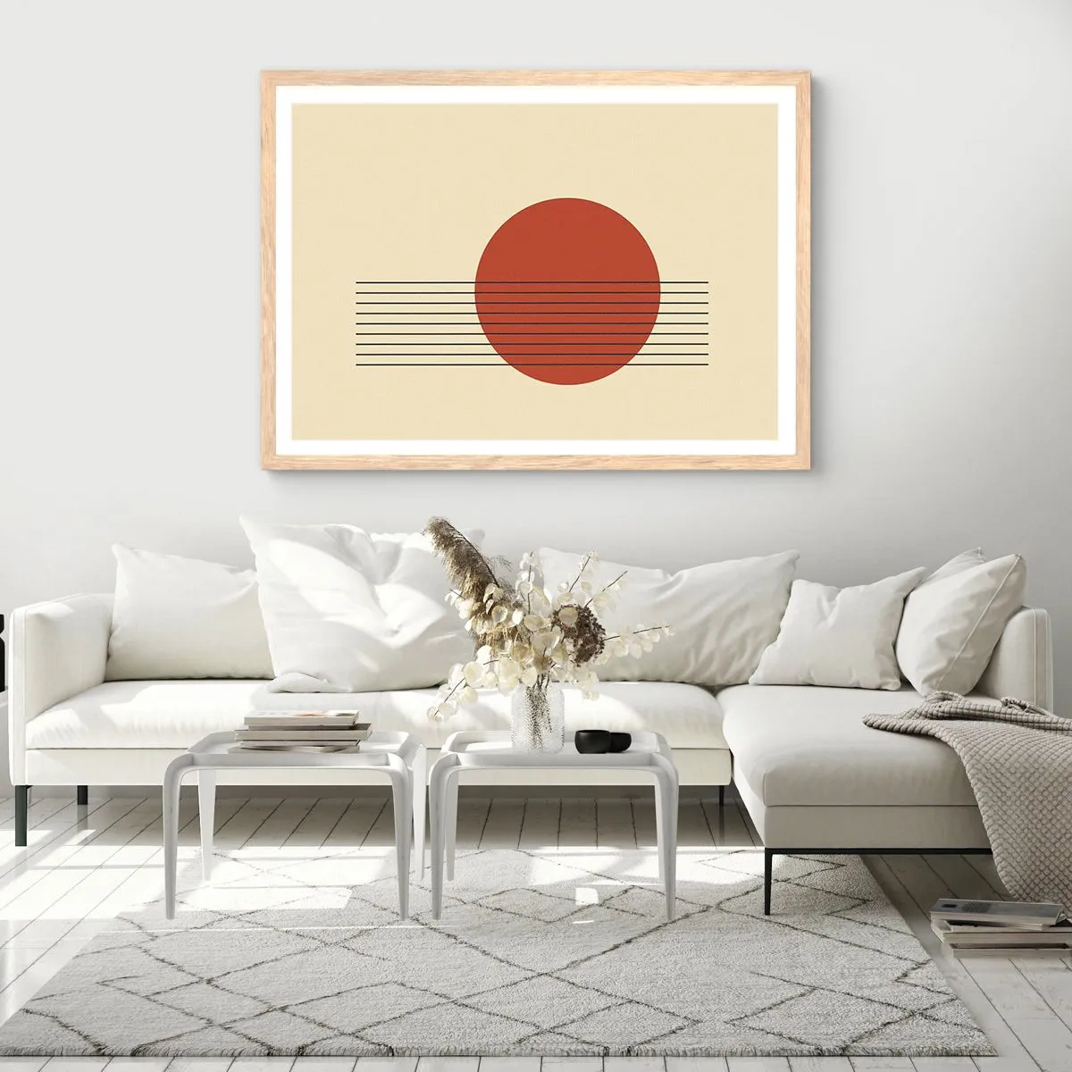 Een poster in een licht eiken lijst - Opnieuw en opnieuw en verder - 40x30 cm