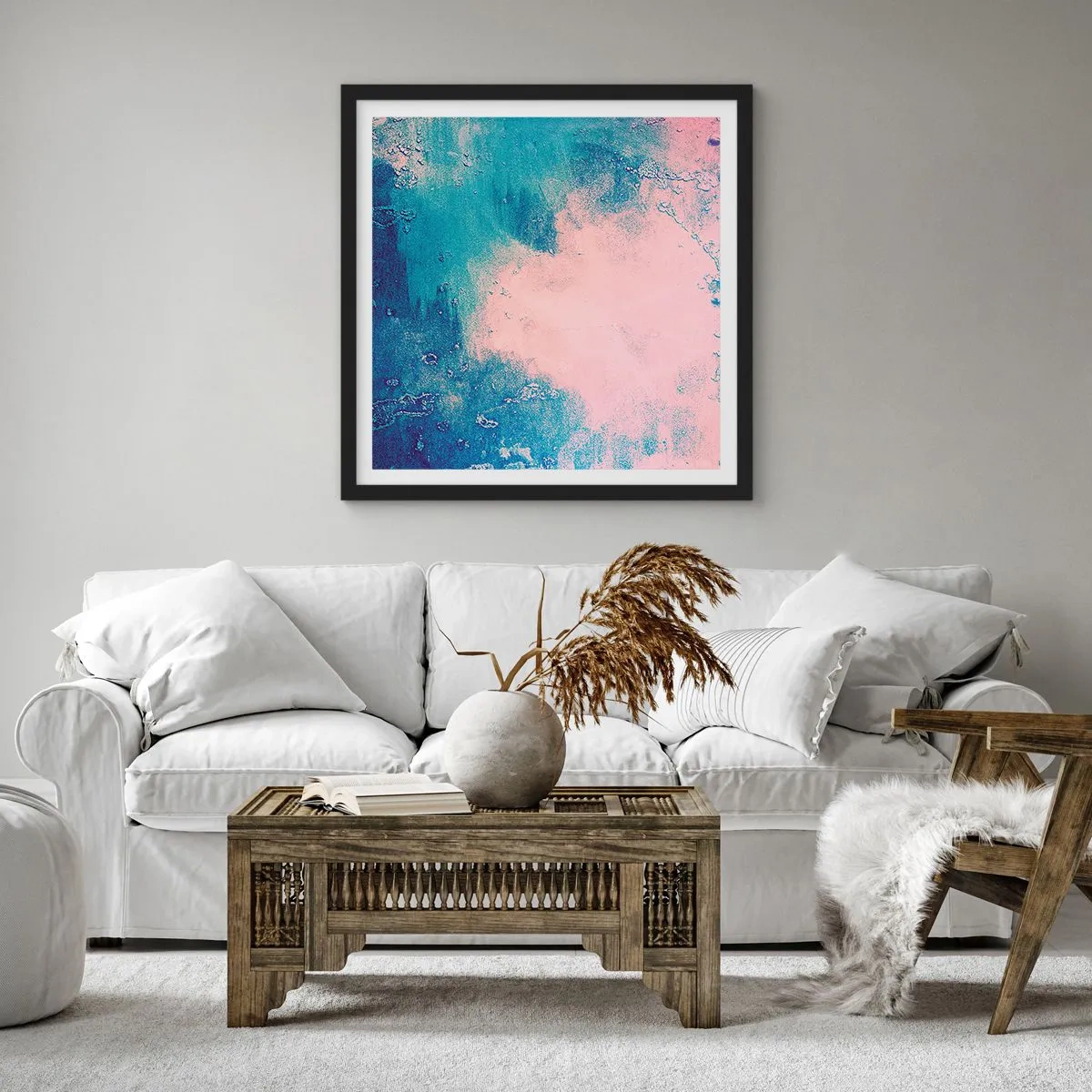 Poster in een zwarte lijst - Hemelse omhelzingen - 30x30 cm