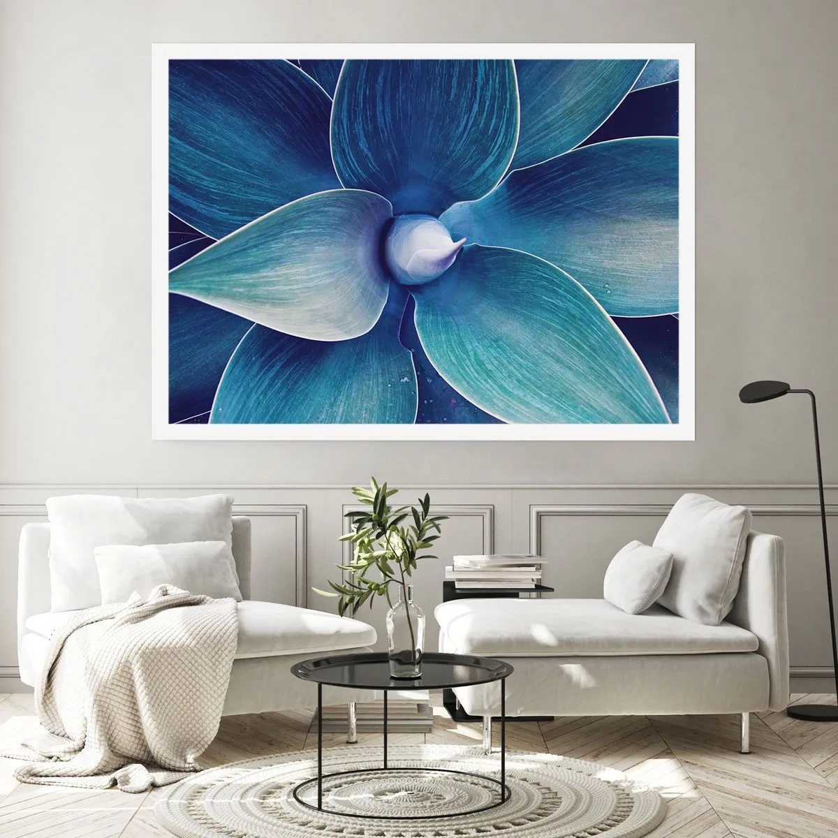 Poster - Blauw uit de lucht - 100x70 cm