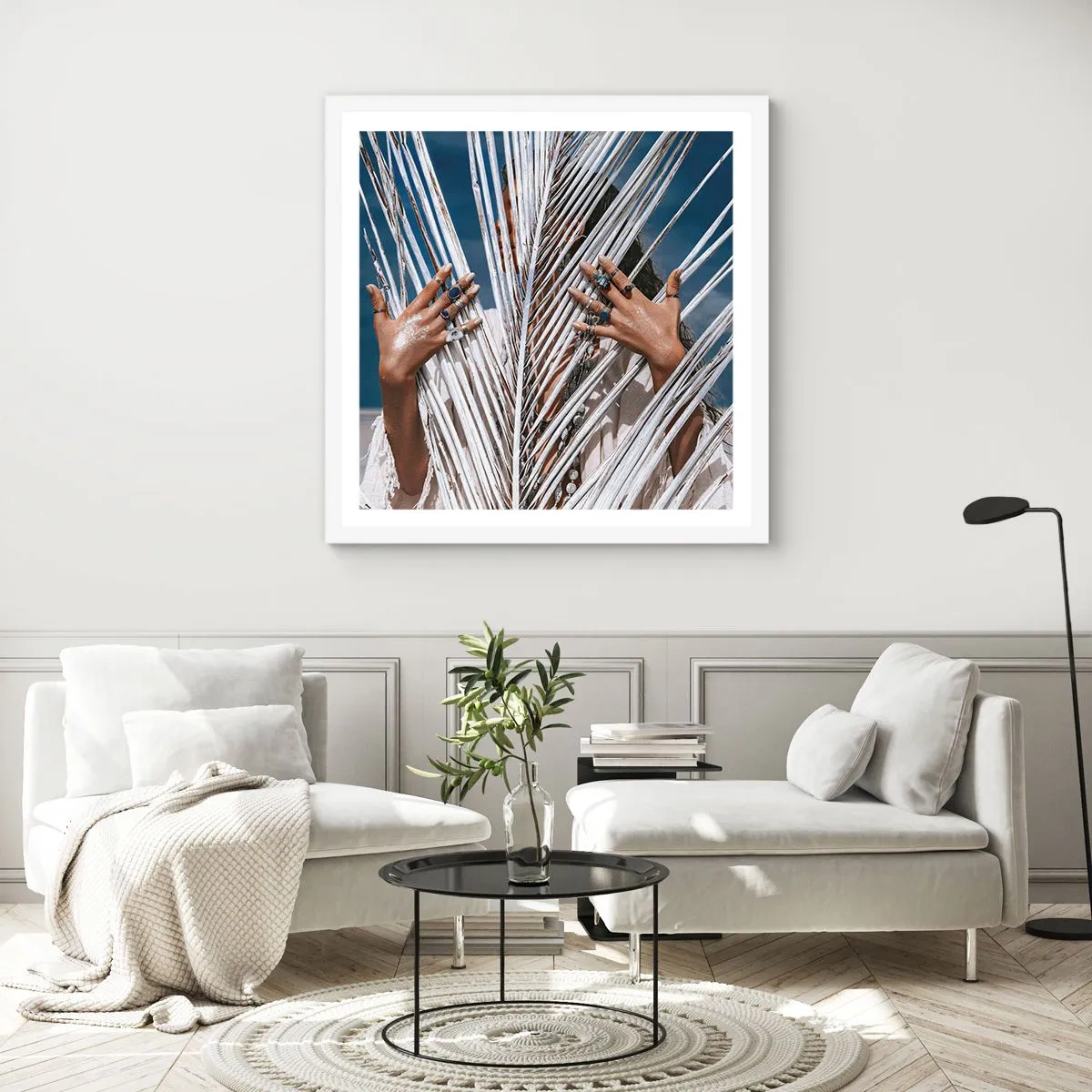 Poster in een witte lijst - Het meisje van de sjamaan? - 50x50 cm