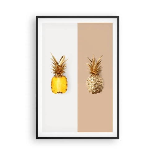 Poster in een zwarte lijst - Ananas voor ons - 61x91 cm