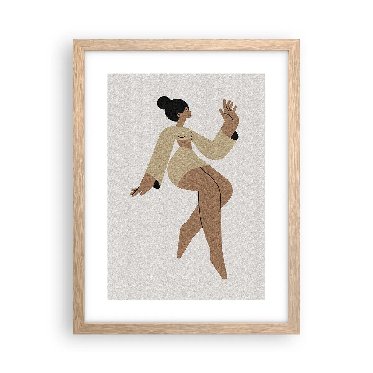 Een poster in een licht eiken lijst - Een sierlijke vorm - 30x40 cm