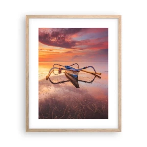 Een poster in een licht eiken lijst - De rust van een tropische avond - 40x50 cm