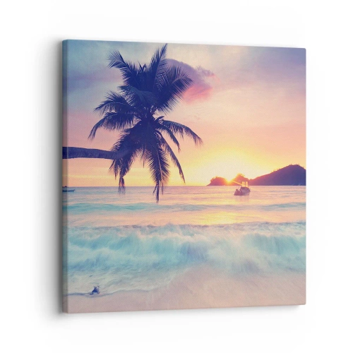 Schilderen op canvas - Een avond aan de baai - 30x30 cm