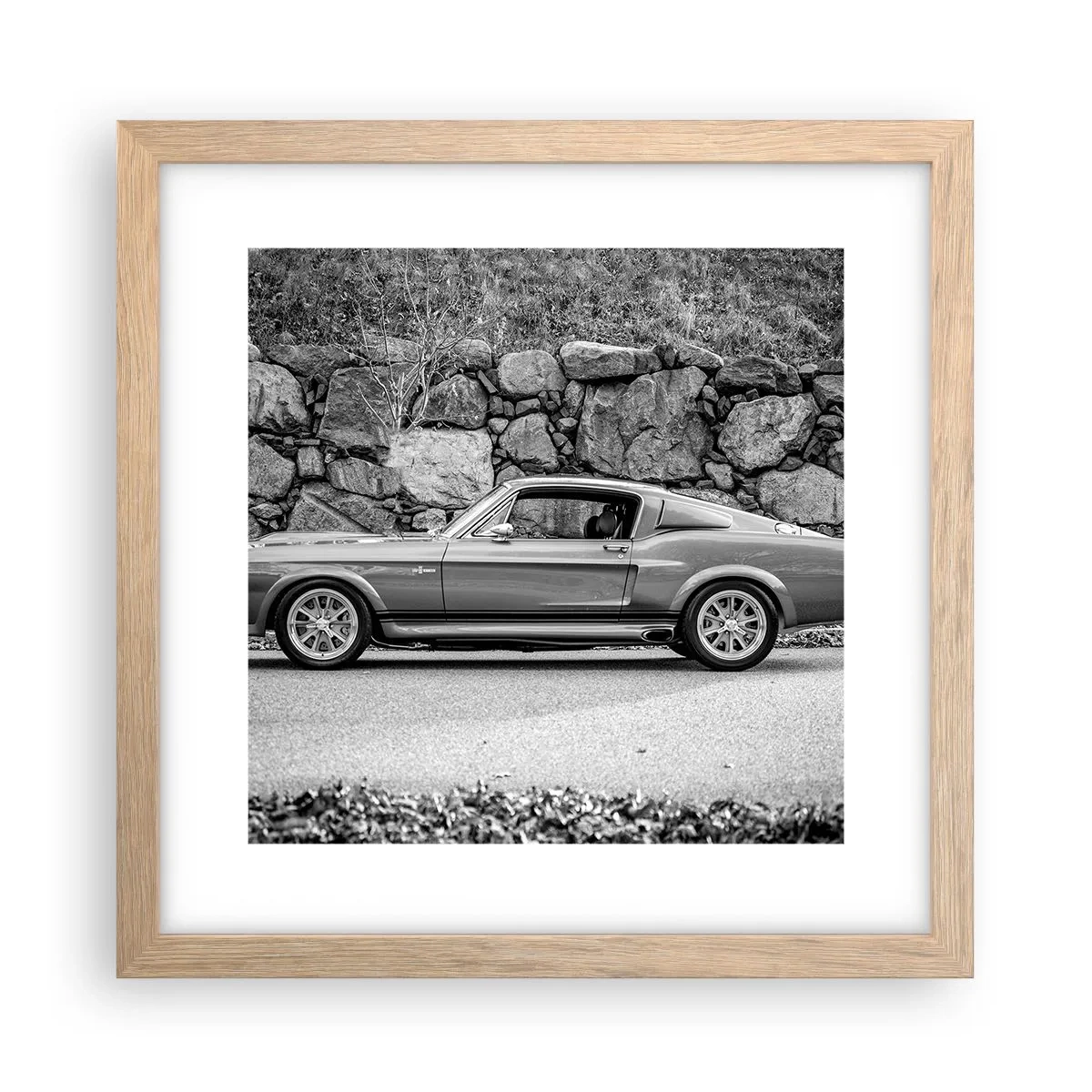 Een poster in een licht eiken lijst - De legende van de jaren 60 - 30x30 cm