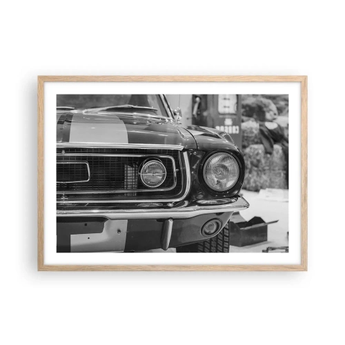 Een poster in een licht eiken lijst - Hard rijden - 70x50 cm